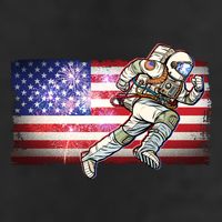 USA American Flag 4th Of July Fireworks Astronaut Golf Towel