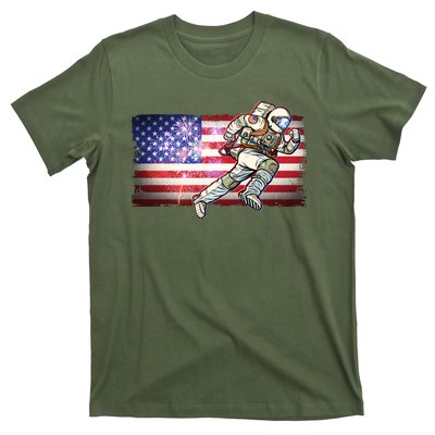 USA American Flag 4th Of July Fireworks Astronaut T-Shirt