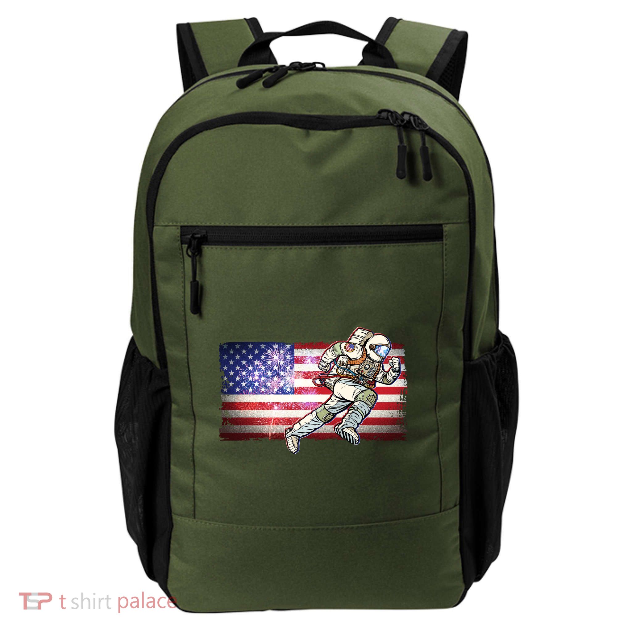 USA American Flag 4th Of July Fireworks Astronaut Daily Commute Backpack