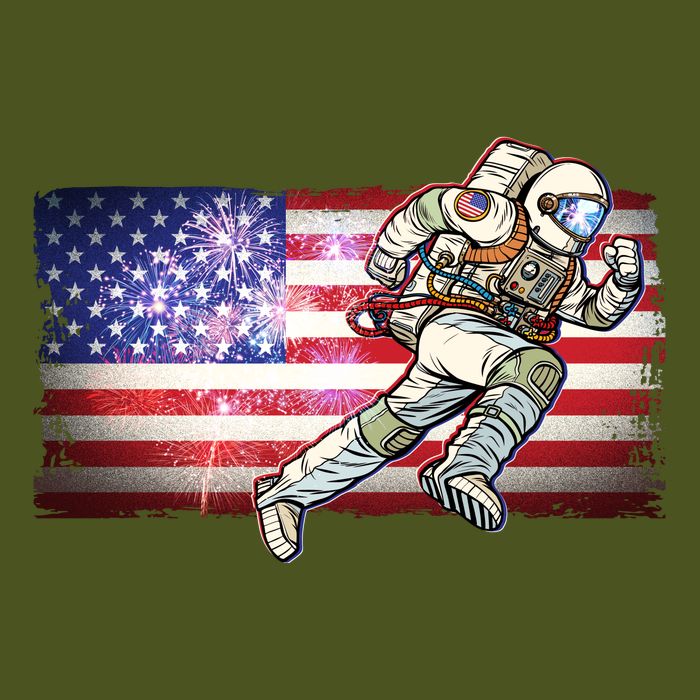 USA American Flag 4th Of July Fireworks Astronaut Backpack