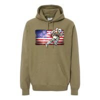 USA American Flag 4th Of July Fireworks Astronaut Premium Hoodie