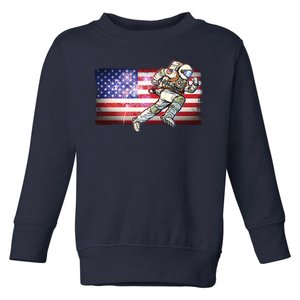 USA American Flag 4th Of July Fireworks Astronaut Toddler Sweatshirt