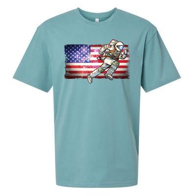 USA American Flag 4th Of July Fireworks Astronaut Sueded Cloud Jersey T-Shirt