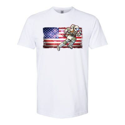 USA American Flag 4th Of July Fireworks Astronaut Softstyle CVC T-Shirt