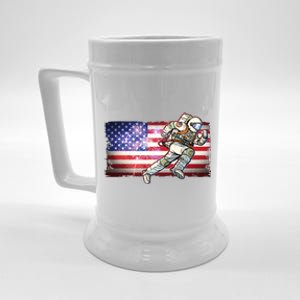 USA American Flag 4th Of July Fireworks Astronaut Beer Stein