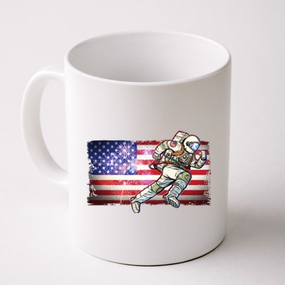 USA American Flag 4th Of July Fireworks Astronaut Coffee Mug