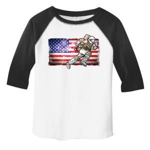 USA American Flag 4th Of July Fireworks Astronaut Toddler Fine Jersey T-Shirt