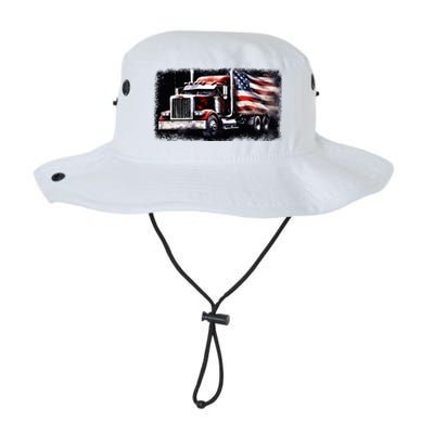 Us American Flag Semi Truck Driver Trucker Legacy Cool Fit Booney Bucket Hat