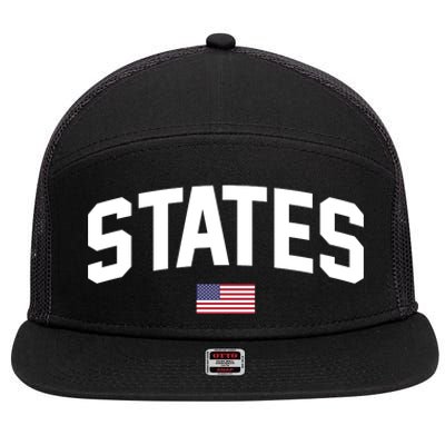 States United USA American Flag United States 4th Of July 7 Panel Mesh Trucker Snapback Hat