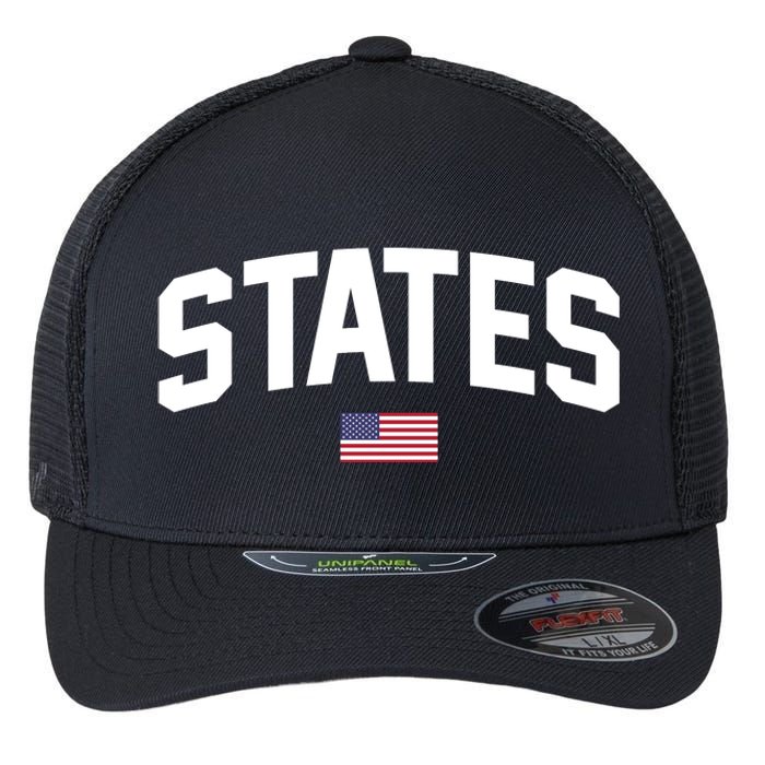 States United USA American Flag United States 4th Of July Flexfit Unipanel Trucker Cap