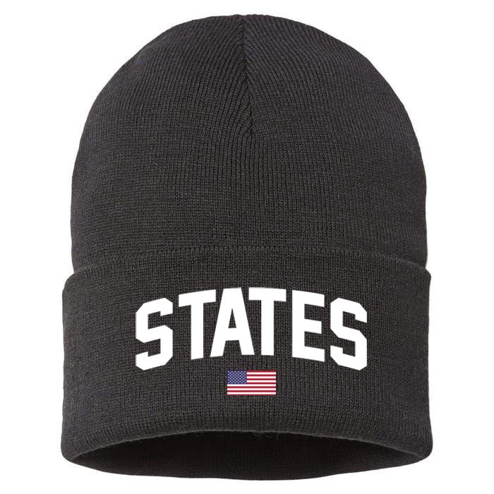 States United USA American Flag United States 4th Of July Sustainable Knit Beanie