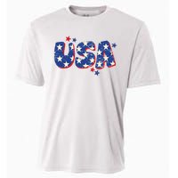 Usa American Flag 4th Of July Boy Girl Vintage Cooling Performance Crew T-Shirt