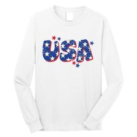 Usa American Flag 4th Of July Boy Girl Vintage Long Sleeve Shirt