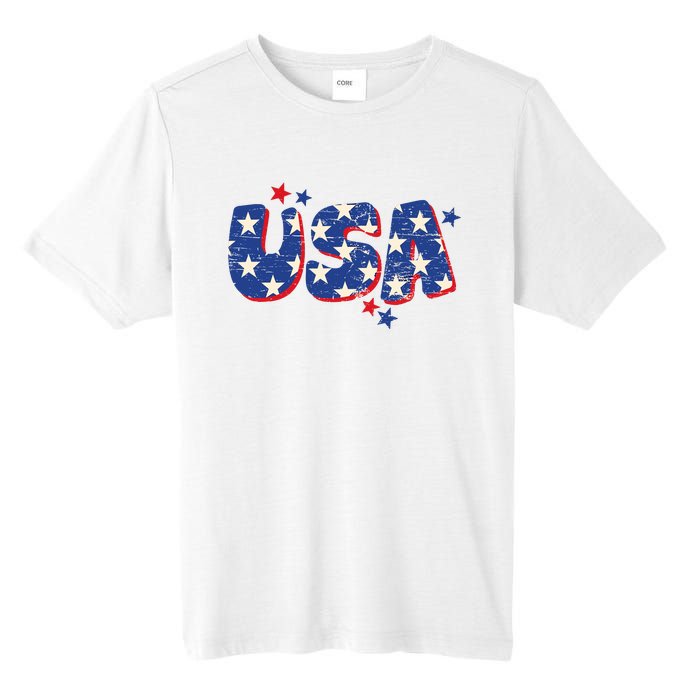 Usa American Flag 4th Of July Boy Girl Vintage Tall Fusion ChromaSoft Performance T-Shirt