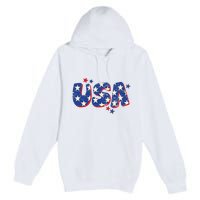 Usa American Flag 4th Of July Boy Girl Vintage Premium Pullover Hoodie