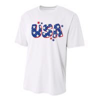 Usa American Flag 4th Of July Boy Girl Vintage Performance Sprint T-Shirt