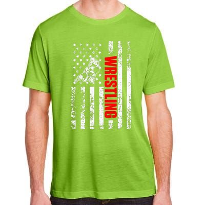 US American Flag Sports Patriotic Wrestling Adult ChromaSoft Performance T-Shirt