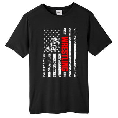 US American Flag Sports Patriotic Wrestling Tall Fusion ChromaSoft Performance T-Shirt