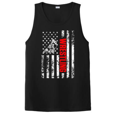 US American Flag Sports Patriotic Wrestling PosiCharge Competitor Tank