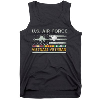 US Air Force Vietnam Veteran USAF Veteran USA Flag Gift Tank Top