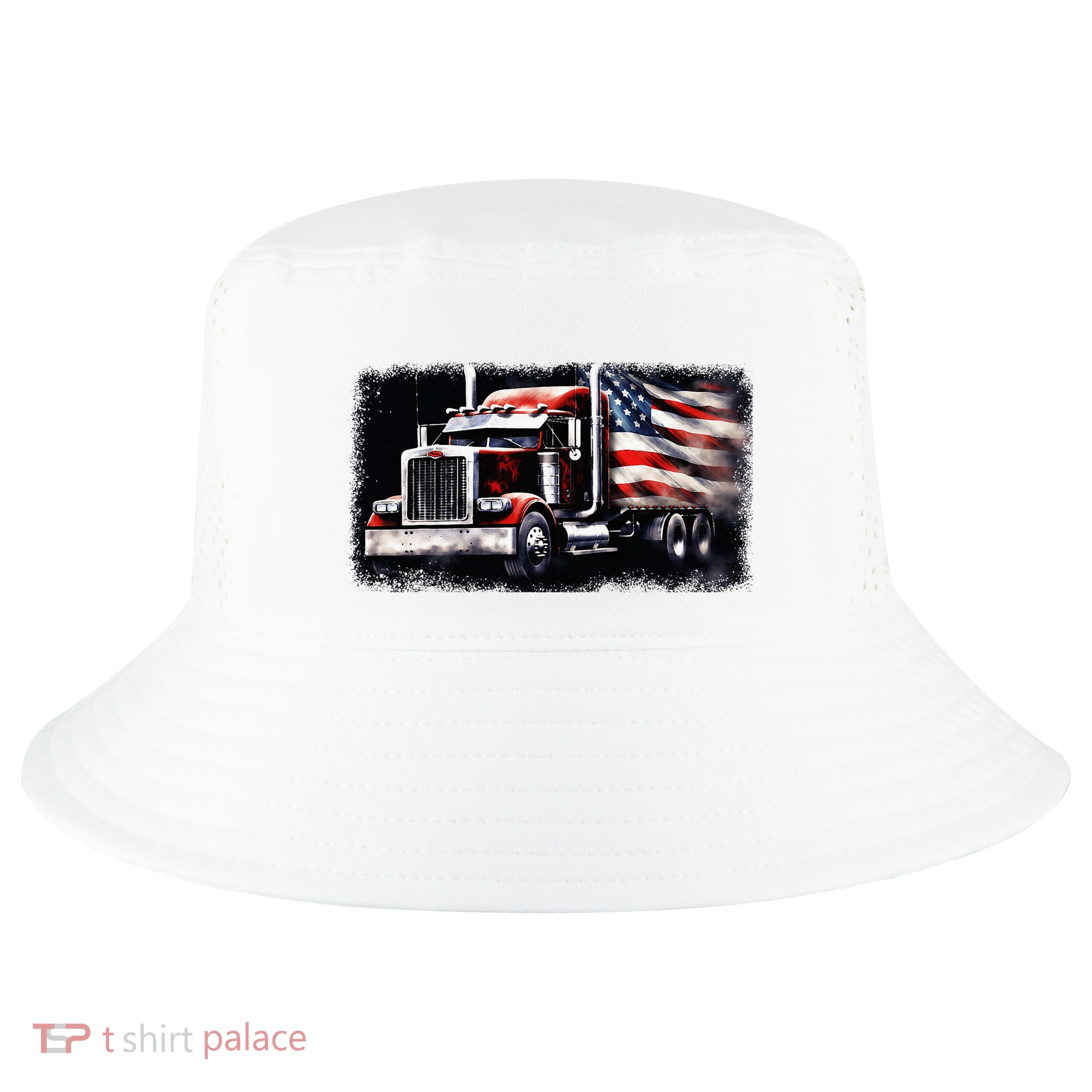 Us American Flag Semi Truck Driver Trucker Cool Comfort Performance Bucket Hat
