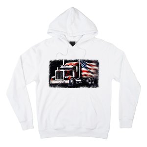 Us American Flag Semi Truck Driver Trucker Hoodie