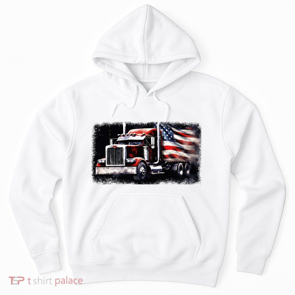Us American Flag Semi Truck Driver Trucker Hoodie