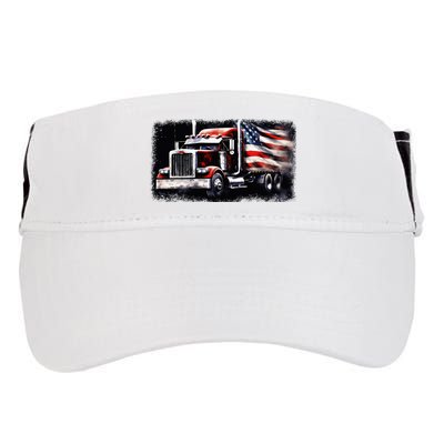 Us American Flag Semi Truck Driver Trucker Adult Drive Performance Visor