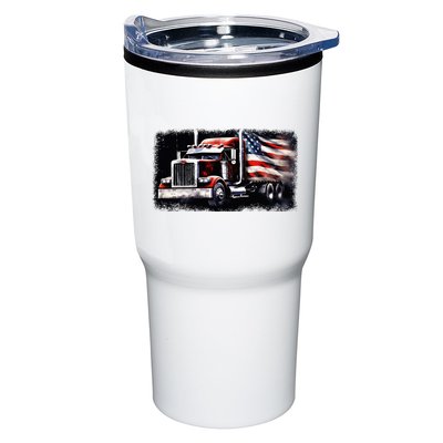 Us American Flag Semi Truck Driver Trucker Tumbler