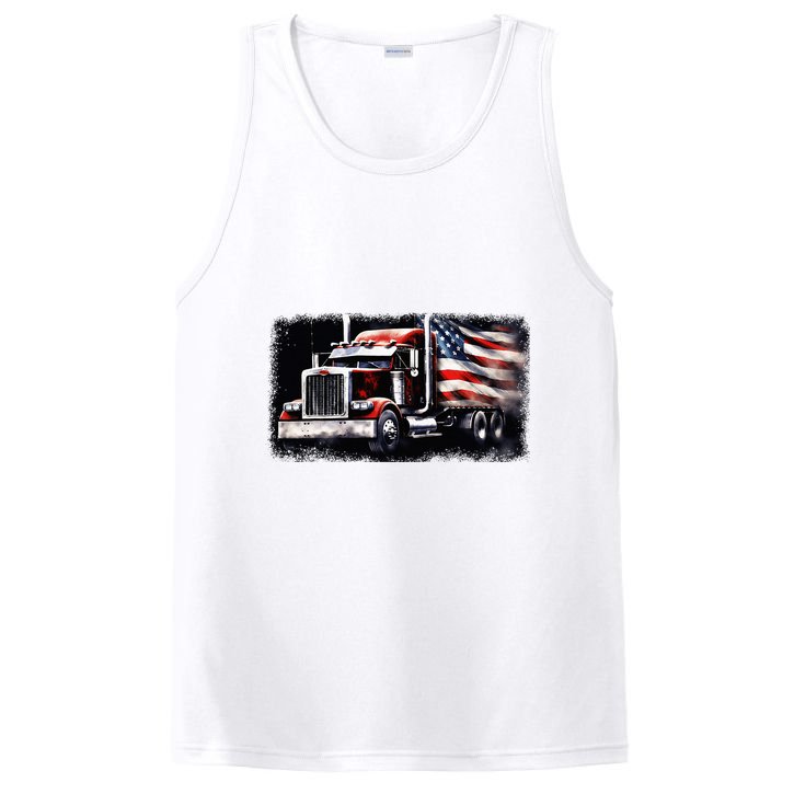 Us American Flag Semi Truck Driver Trucker PosiCharge Competitor Tank