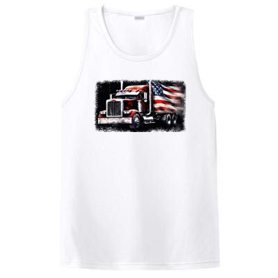 Us American Flag Semi Truck Driver Trucker PosiCharge Competitor Tank