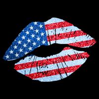 USA American Flag Sparkle Lip Makeup Impact Tech Backpack