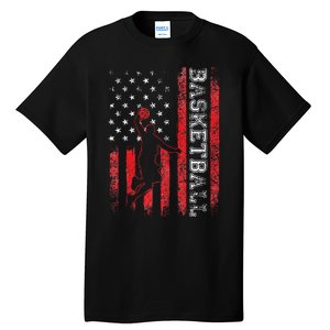 USA American Flag Sports Lover Basketball Tall T-Shirt