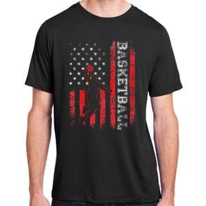 USA American Flag Sports Lover Basketball Adult ChromaSoft Performance T-Shirt