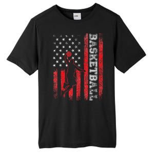 USA American Flag Sports Lover Basketball Tall Fusion ChromaSoft Performance T-Shirt