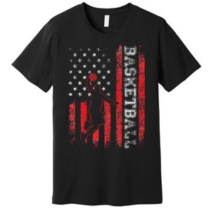 USA American Flag Sports Lover Basketball Premium T-Shirt