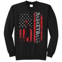 USA American Flag Sports Lover Basketball Tall Sweatshirt