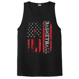 USA American Flag Sports Lover Basketball PosiCharge Competitor Tank