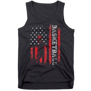 USA American Flag Sports Lover Basketball Tank Top