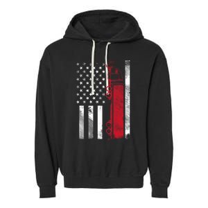 Us American Flag Semi Truck Driver 18 Wheeler Trucker Gift Garment-Dyed Fleece Hoodie