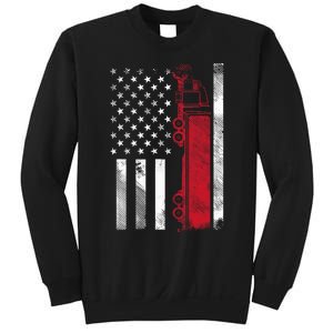 Us American Flag Semi Truck Driver 18 Wheeler Trucker Gift Sweatshirt