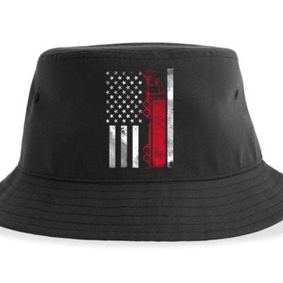 Us American Flag Semi Truck Driver 18 Wheeler Trucker Gift Sustainable Bucket Hat