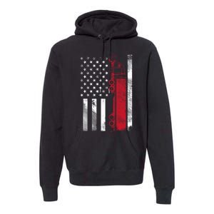 Us American Flag Semi Truck Driver 18 Wheeler Trucker Gift Premium Hoodie