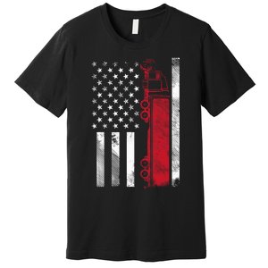 Us American Flag Semi Truck Driver 18 Wheeler Trucker Gift Premium T-Shirt