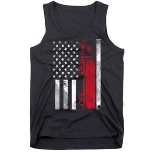 Us American Flag Semi Truck Driver 18 Wheeler Trucker Gift Tank Top