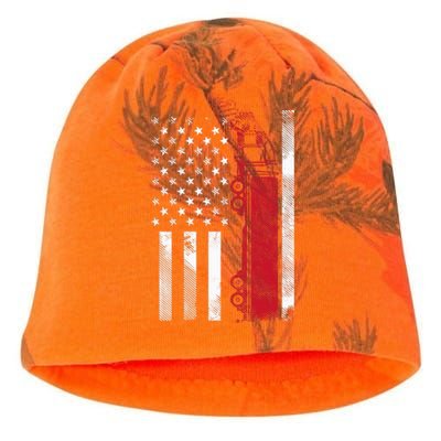 Us American Flag Semi Truck Driver 18 Wheeler Trucker Gift Kati - Camo Knit Beanie