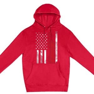 Us American Flag Semi Truck Driver 18 Wheeler Trucker Gift Premium Pullover Hoodie