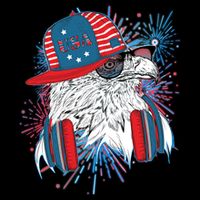 USA American Flag Fireworks Hip Hop Headphones Eagle Backpack
