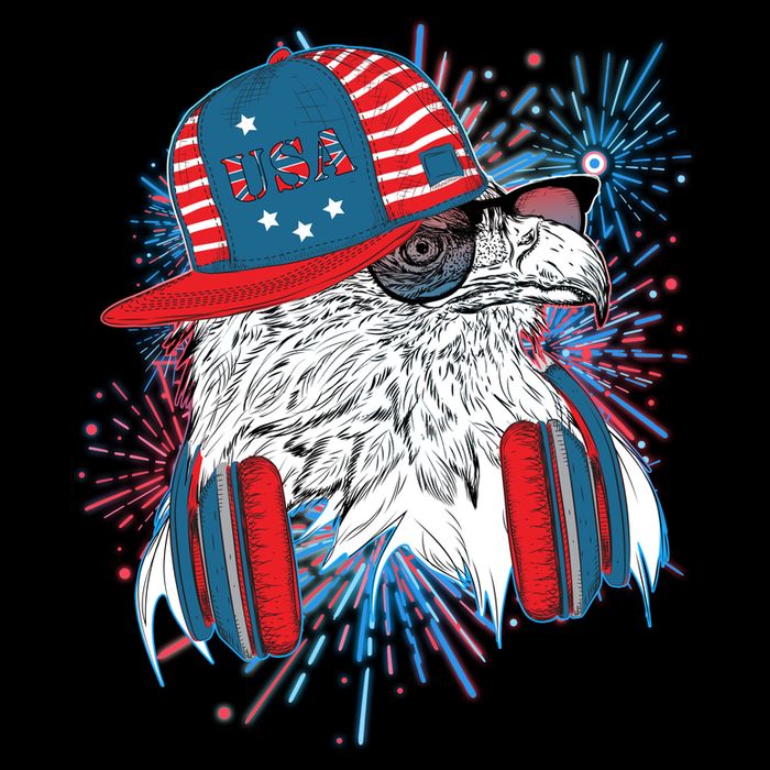USA American Flag Fireworks Hip Hop Headphones Eagle Backpack