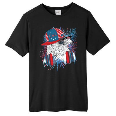 USA American Flag Fireworks Hip Hop Headphones Eagle Tall Fusion ChromaSoft Performance T-Shirt